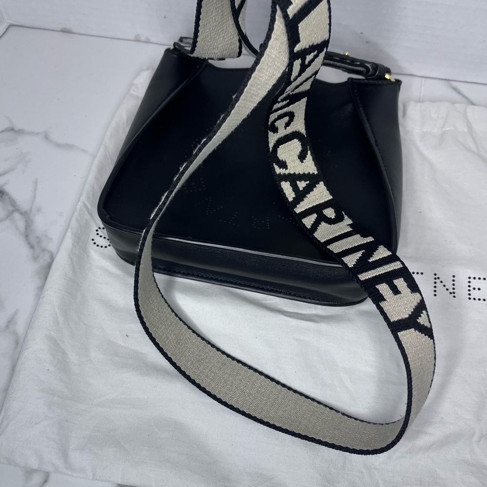 Authentic Stella McCartney Mini Logo Shoulder Bag – Black Vegan Leather - Picture 7 of 12
